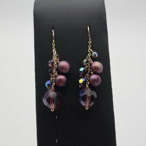 Sterling Silver Handmade Pearl And Crystal Earrings A3906